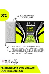 Thalia - Akne/Sivilce Karşıtı Doğal Lime&Cool Erkek Bakım Sabun Seti