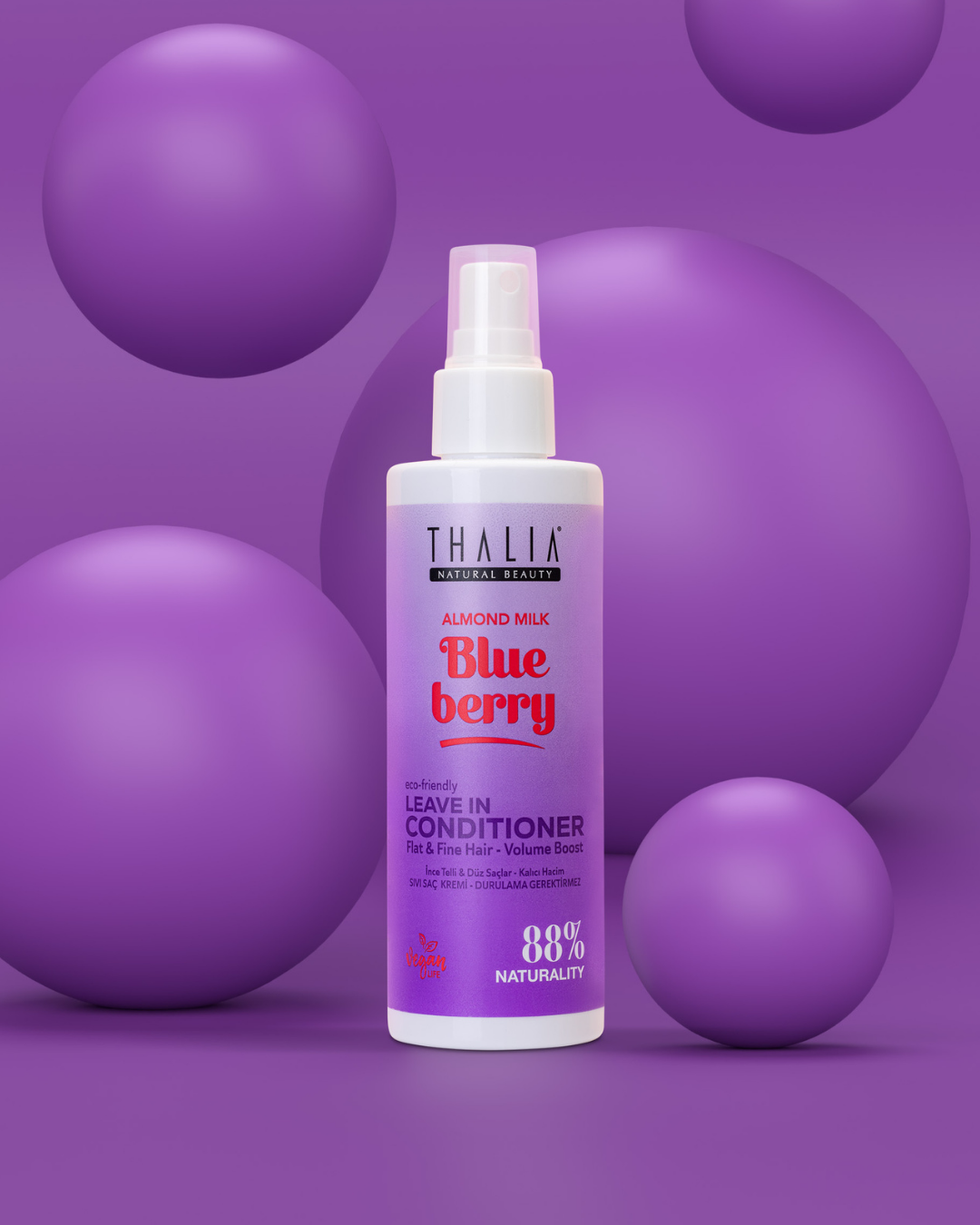 Almond Milk & Blueberry İnce Telli & Düz Saçlara Özel Sıvı Saç Kremi 200ml — görsel 4