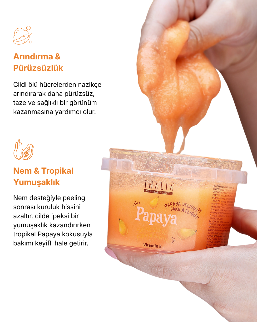 Cocktail Serisi Papaya Sugar Scrub — görsel 3