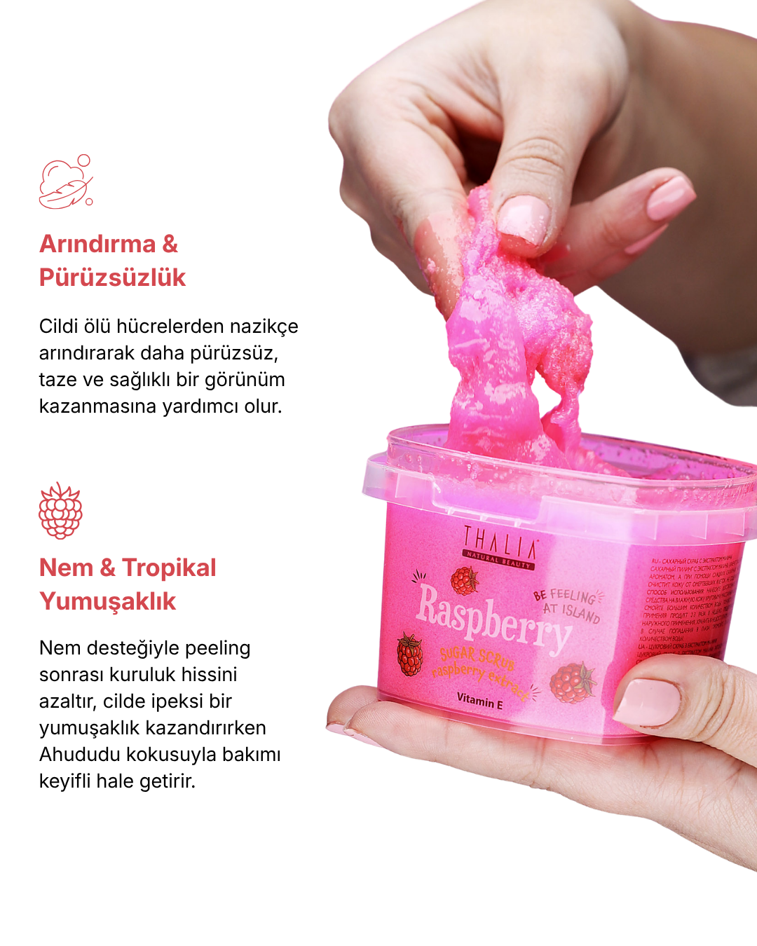 Cocktail Serisi Raspberry Sugar Scrub — görsel 3