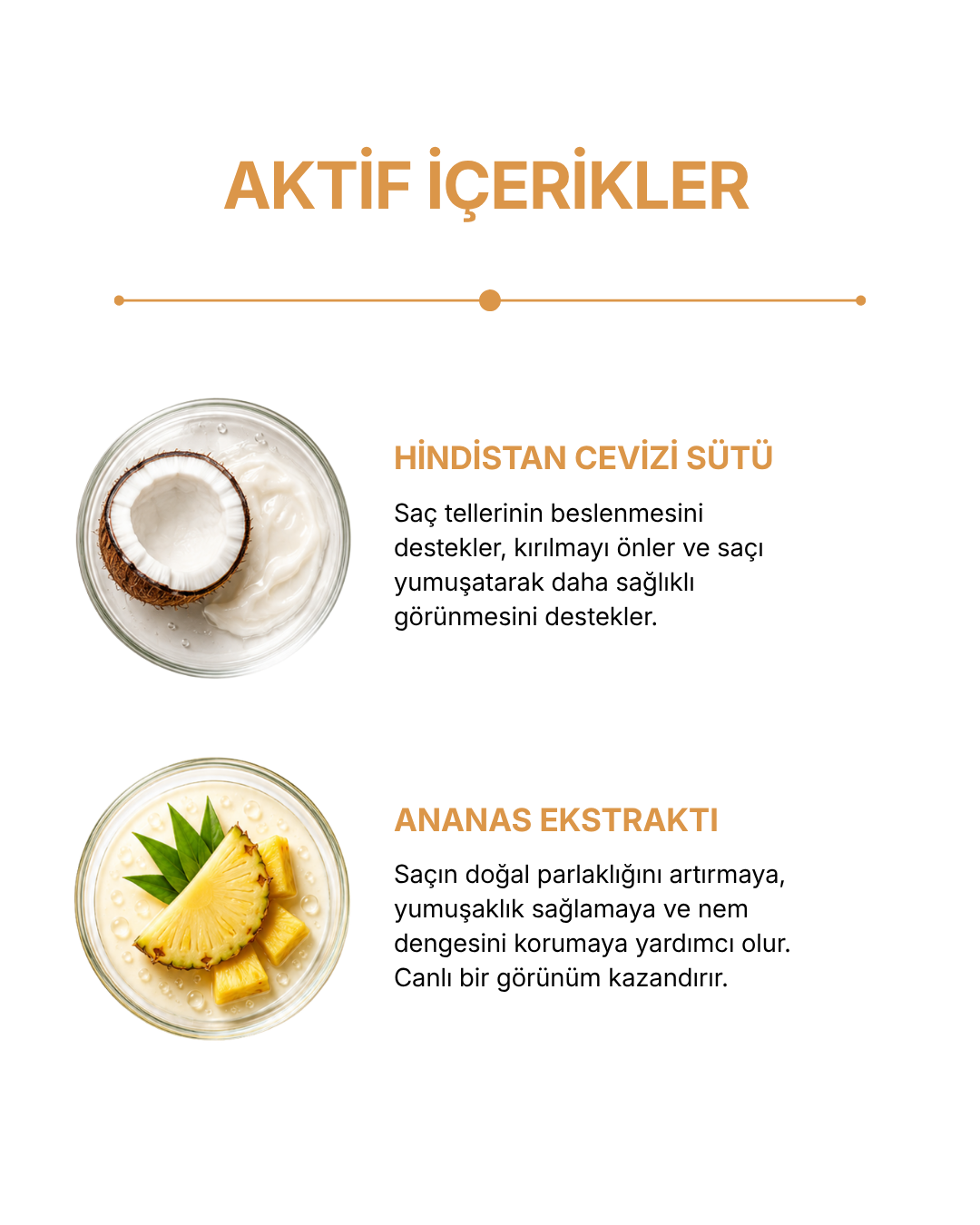 Coconut Milk & Pine Apple Kuru & Yıpranmış Saçlara Özel Sıvı Saç Kremi 200ml — görsel 5