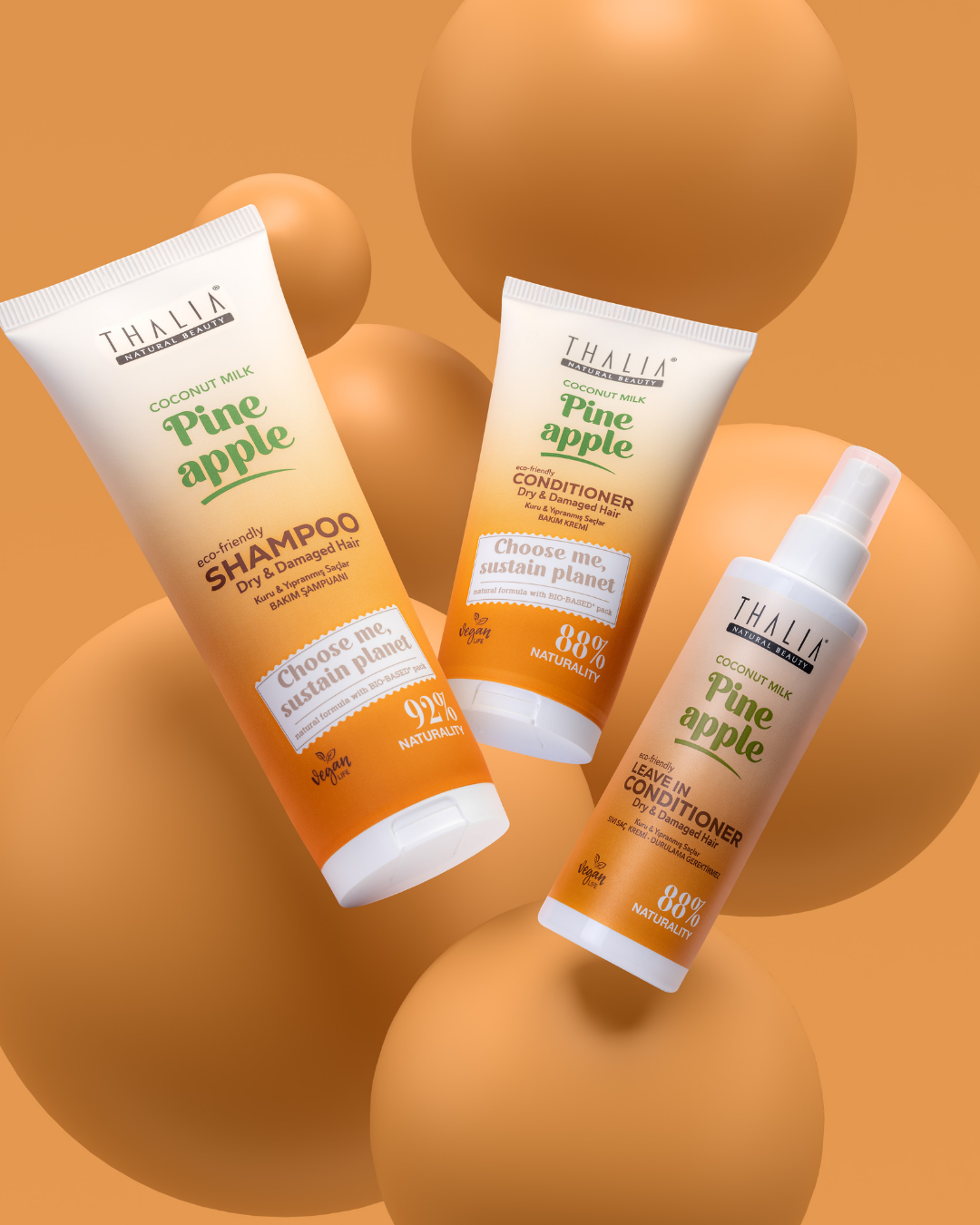 Coconut Milk & Pine Apple Kuru & Yıpranmış Saçlara Özel Sıvı Saç Kremi 200ml — görsel 6