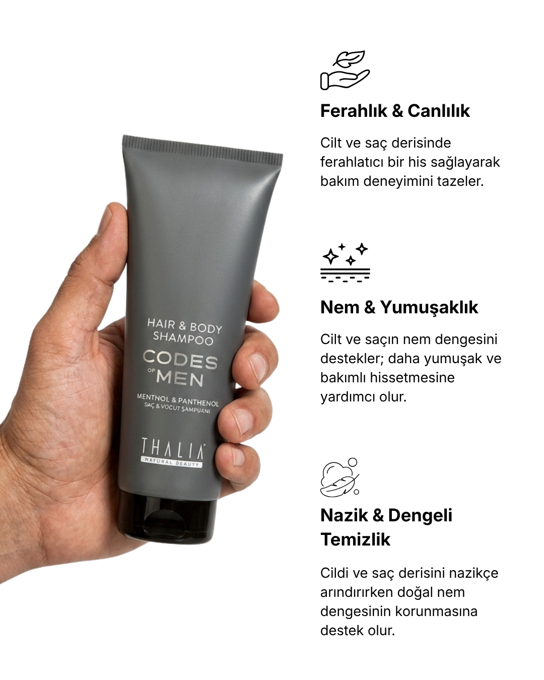 Codes of Men Hair & Body Shampoo — görsel 3