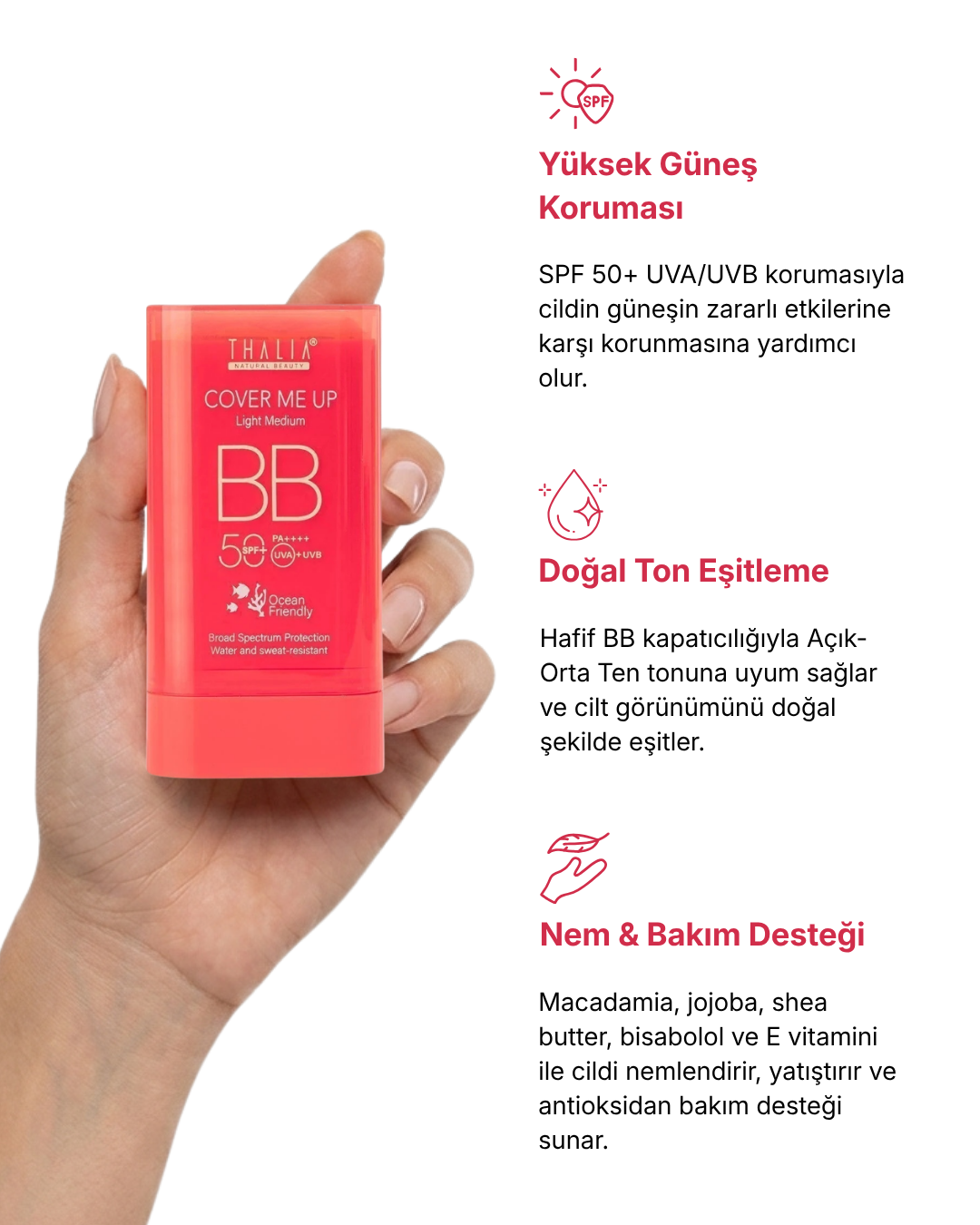 Cover Me Up BB Sun Stick 20 ml 50 SPF — Açık-Orta Ten (Light to Medium) — görsel 3