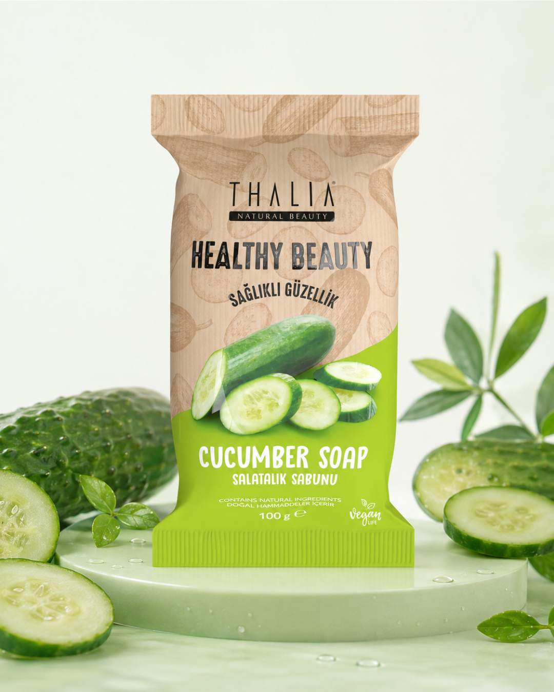Healthy&beauty Doğal Katı Sabun 100 g 🥒 Salatalık Özlü — görsel 6
