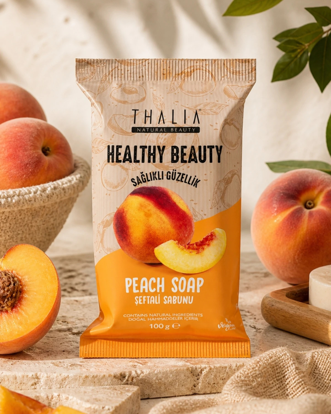 Healthy&beauty Doğal Katı Sabun 100 g 🍑 Şeftali Özlü — görsel 5