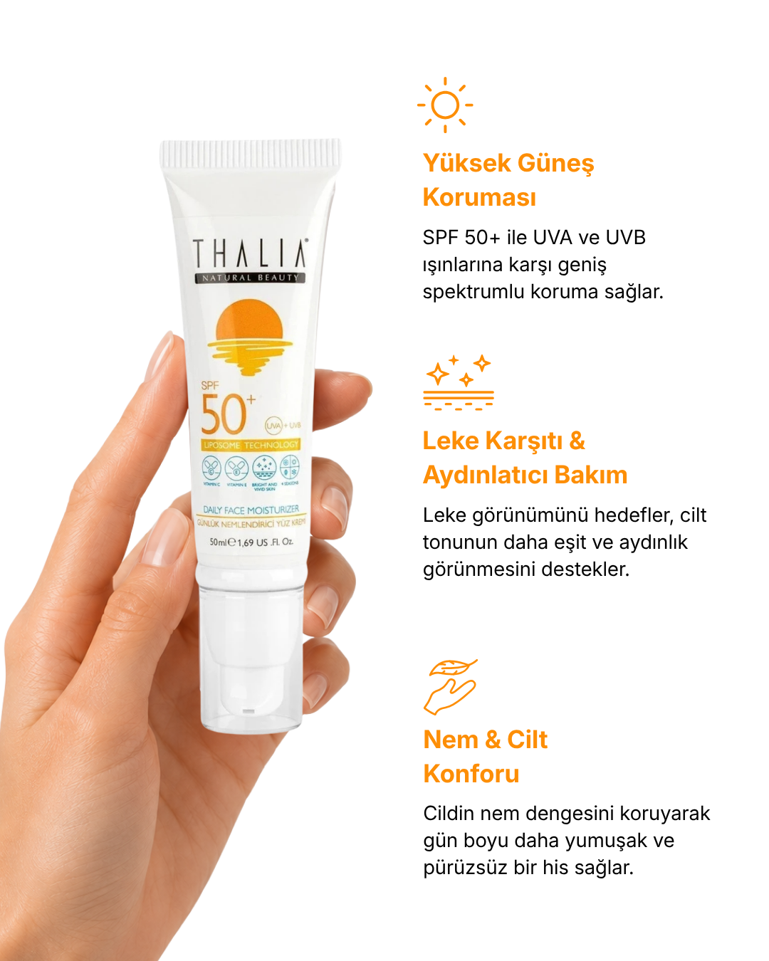 Lipozom Teknolojisi Günlük Nemlendirici Güneş Yüz Kremi SPF 50+ — görsel 3