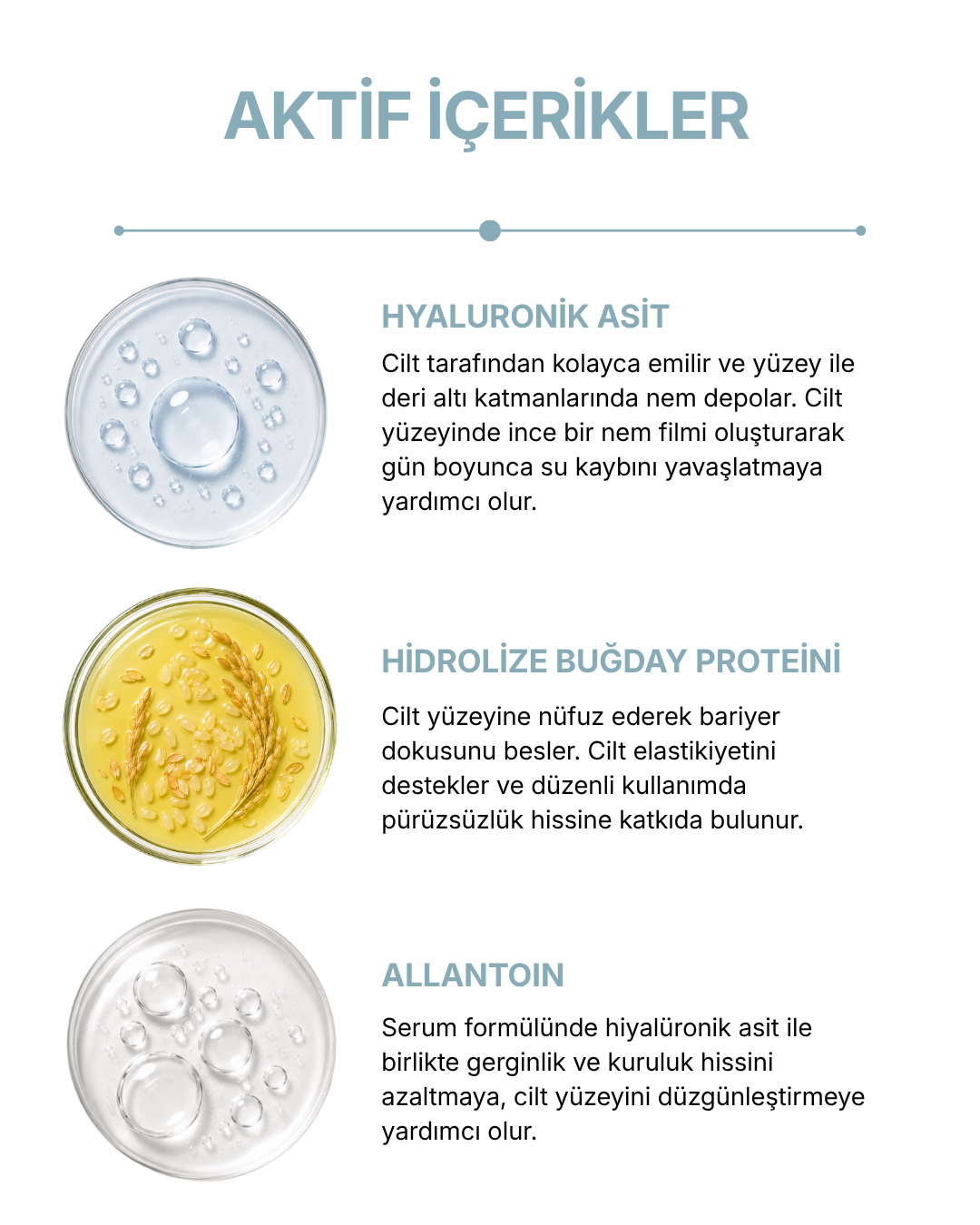 Yoğun Nemlendirici Cilt Bakım Serumu %2 Hiyalüronik Asit & Buğday Proteini 30 ml — görsel 5