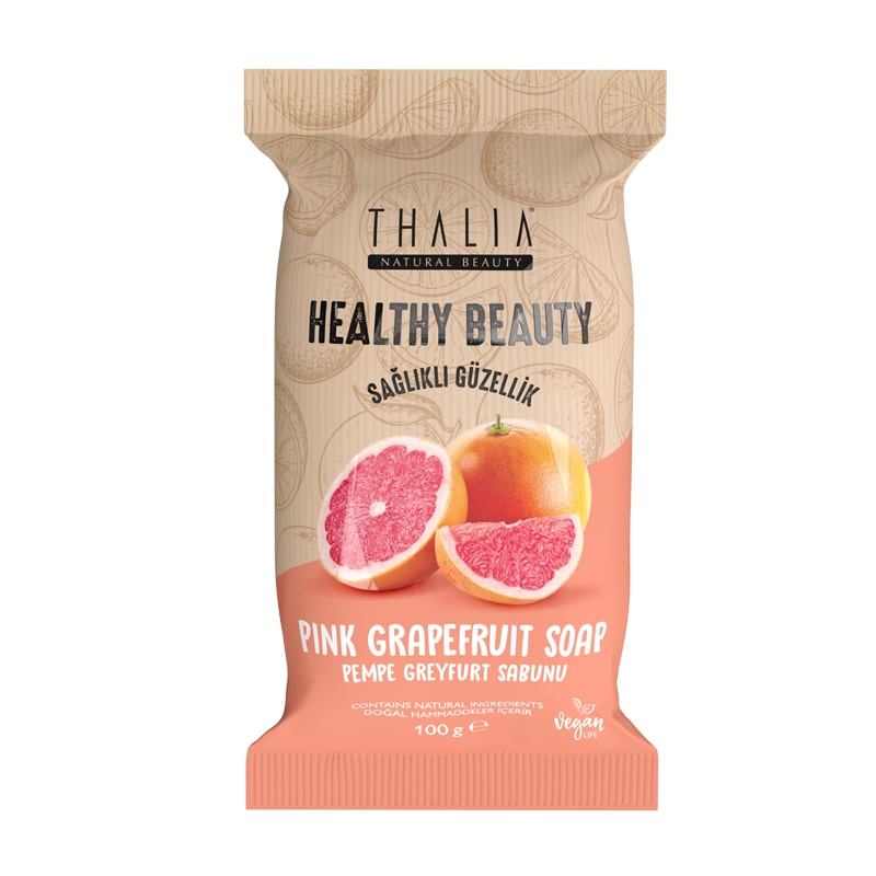 Thalia Kırışıklık Önleyici Healthy&Beauty Pembe Greyfurt Özlü Doğal Katı Sabun - 100 gr