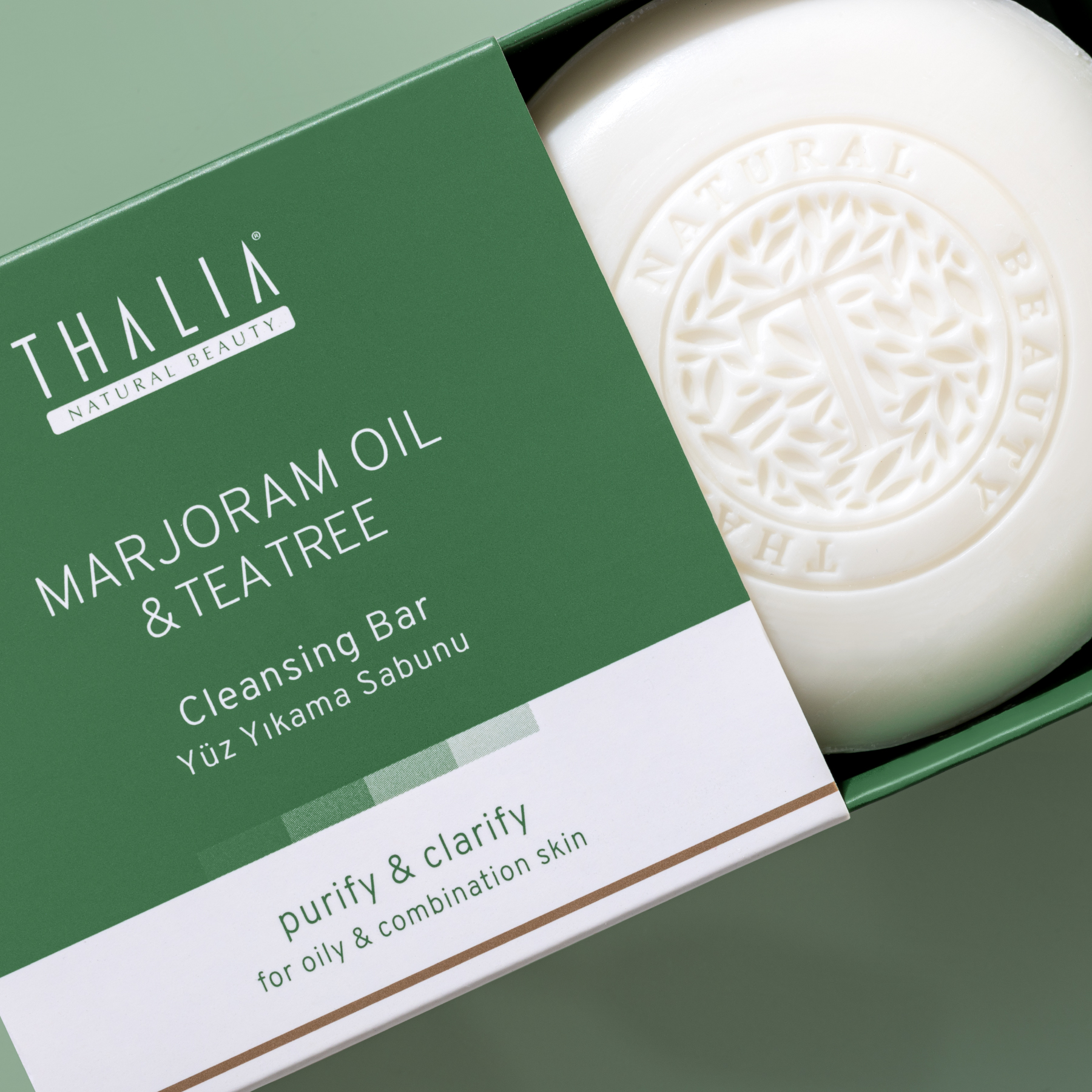Thalia Akne Gidermeye & Gözenek Sıkılaştırmaya Yardımcı Doğal Katı Sabun 120 gr Mercan Köşk (Marjoram)