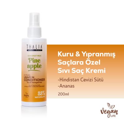 Thalia - Thalia Ananas & Coconut Özlü Kuru & Yıpranmış Saçlara Özel Sıvı Saç Kremi 200ml