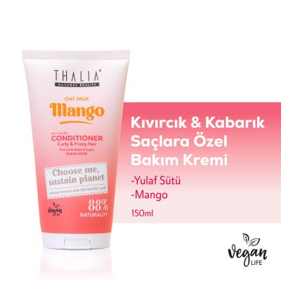 Thalia - Thalia Yulaf Sütü & Mango Özlü Kıvırcık & Kabarık Saçlara Özel Bakım Kremi 250ml