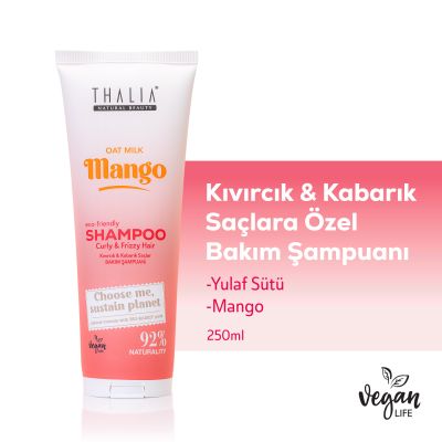 Thalia - Thalia Yulaf Sütü & Mango Özlü Kıvırcık & Kabarık Saçlara Özel Bakım Şampuanı 250ml